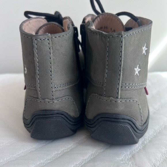 Kids Unisex Marc Joseph Handcrafted Leather Green Side Zip Ankle Boots Size 1.5 - Picture 5 of 8